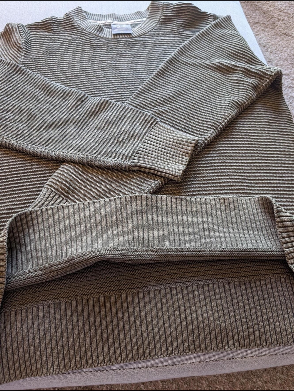 Kuhl Olive Ribbed Crew Neck Sweater - Picture 7 of 7
